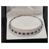 Blue & White Sapphire Tennis Bracelet