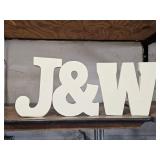 Metal (J & W) letters about 10" tall