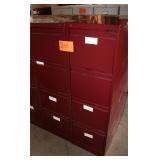 2,  4 drawer metal filing cabinets
