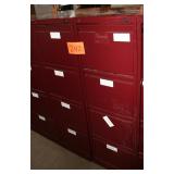 2,  4 drawer metal filing cabinets