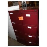 2,  4 drawer metal filing cabinets