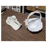 ceramic basket and swan