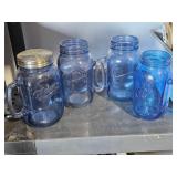 blue mason jars