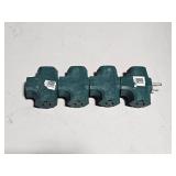 4 green 3 way splitters