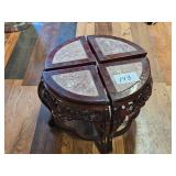 (4) pie marble top tables