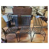 3 metal chairs