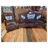 vintage marble back ornate wooden furniture
