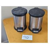 2 small trash bins