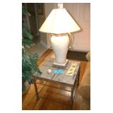 Vintage table lamp & side table