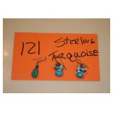 Turquoise and sterling silver earrings