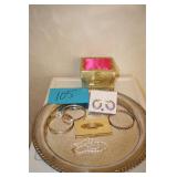 Tray with jewelry and jewelry box