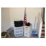 Storage cart, filing cabinet, American Flag etc