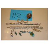 vintage costume bracelets and earrings