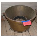 brass kettle with a forged iron handle,
