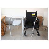 Wheelchair and beside commode