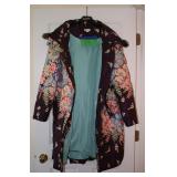 Plum floral down puffer coat