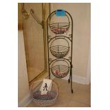 basket stand, and colorful basket