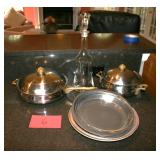 vintage stainless steel serving dishes