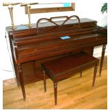 Wurlitzer mahogany spinet piano