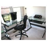 metal and glass computer desk