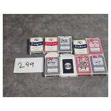 9 decks of playing cards
