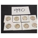8 - Kennedy (D) half dollars