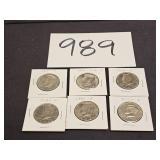 6 - Kennedy (P) half dollars