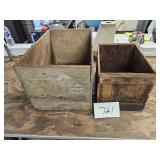 2 old wooden boxes