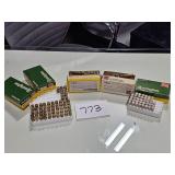 .45 Auto, .38 special & empty 30-30 cartridges