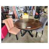 round dining room table & 3 chairs
