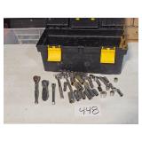 tool box & 1/4-3/8 sockets, ratchets, extensions