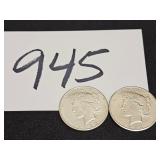 2 - 1923 Silver Peace Dollars