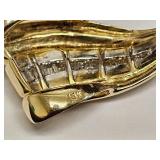 Slide Pendant 14K YG 18 Baguette Natural 1CT tw