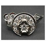 SHRINERï¿½S TIE PIN. 14K wg Diamonds approx. .50 tcw