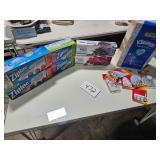 Ziploc bags, Kleenex, wall hooks