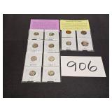 8 dimes & 1 proof set