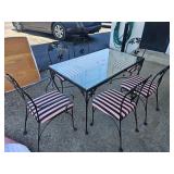 vintage iron patio table & 6 chairs