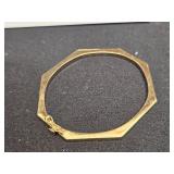 BANGLE BRACELET OCTAGONAL 14K yg weighs 5.8 grams