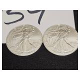 (2) 2024 Silver Walking Liberty Dollars