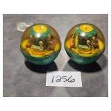 2 vintage RARE Fisher - Price Roly Poly Chime Ball