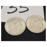 2 - SILVER 1921 Morgan SIlver Dollar