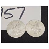 (2) 2024 Silver Walking Liberty Dollars