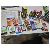 WD-40, glue, batteries, sanding blocks, etc.