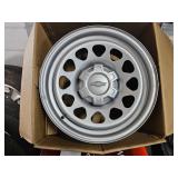 4 - chevy 17x8 steel rims