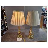 2 brass lamps