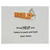 Bring help and boxes to pack & load your items