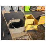 mop buckets & sign