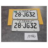 1976 matching set of Tennessee License Plates