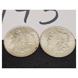 2 - 1921 Silver Morgan Dollars