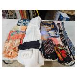 scarves, ties, hoodie top, gloves